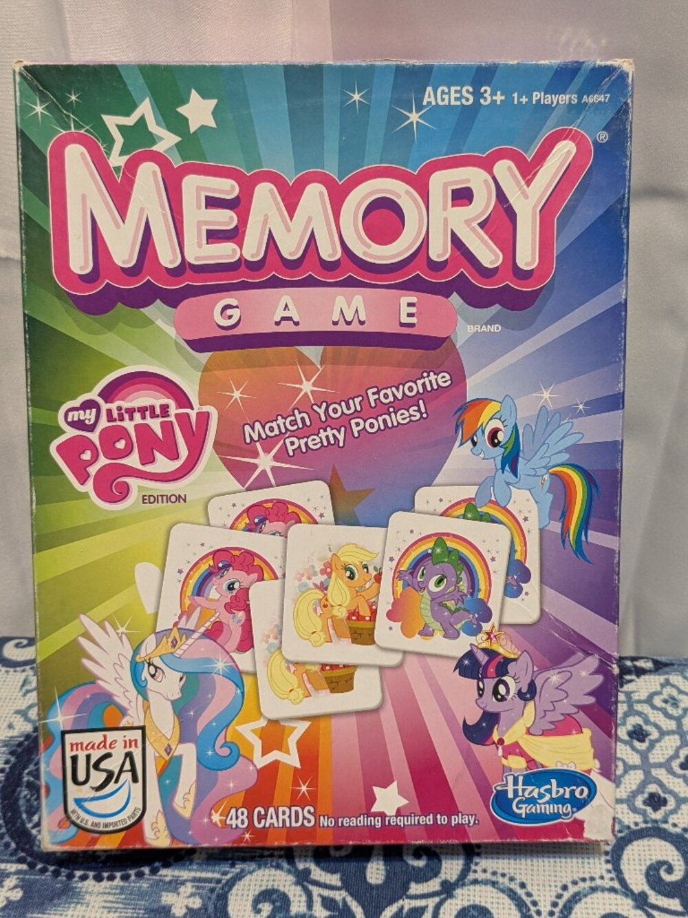 My Little Pony Memory Game 2013 COMPLETE age 3+ No reading required Hasbro